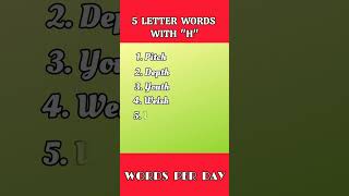 Celebrity 5 letter words ending with "H" #englishlearners #englishlearning #youtubeshorts Profile