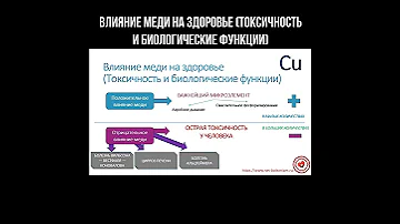 Влияние меди на здоровье (токсичность и биологические функции) #медь #токсичность