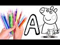 PEPPA PIG ❤️🌈 Aprende a colorear las letras con Peppa Pig