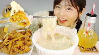 【モッパン】韓国でブンモジャ、中国タンミョン入りカルボトッポギを出前。もちもちぷるぷる極太麺。（トッポギプラス）