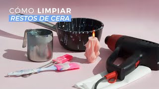 Aprende como limpiar fácilmente restos de Parafina y Cera cuando haces tus velas en casa..