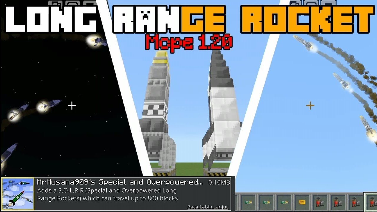 ADD-ON MISSILE REALISTIC [‼️OVERPOWERED ROCKET LAUNCHER☢️‼️] MCPE/MCBE ...