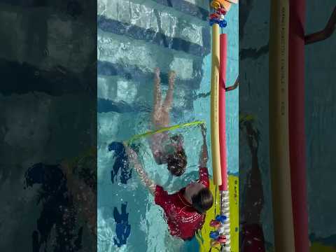 Baby Swim Through The Hoop #swimming #swim #floating #learntoswim #pool #swimmer #babyswimming