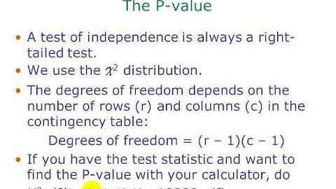Contingency Tables and Tests for Independence