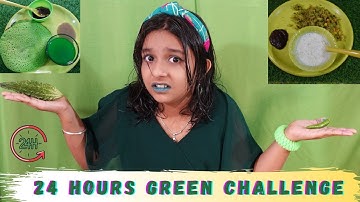 I Used Only GREEN Things For 24 Hours *Extreme Challenge* | #learnwithpriyanshi
