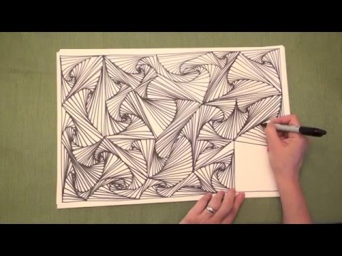 ASMR: Line Illusions (ASMR, no speaking, Doodling pattern, Pursuit curve, Zen tangle)