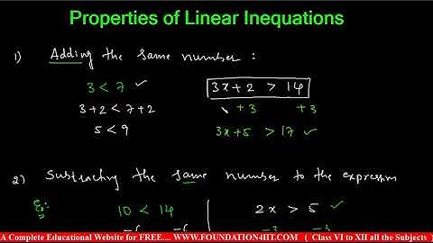 Properties of Linear Inequations