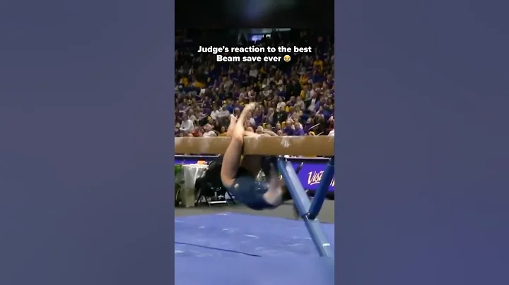 She may not have gotten a good score but at least she got a good clip😅 #gymnastics #beam #save