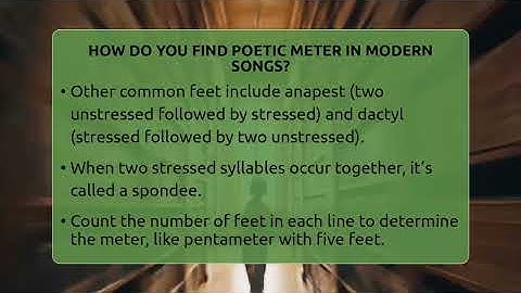 How Do You Find Poetic Meter In Modern Songs? - The Prose Path