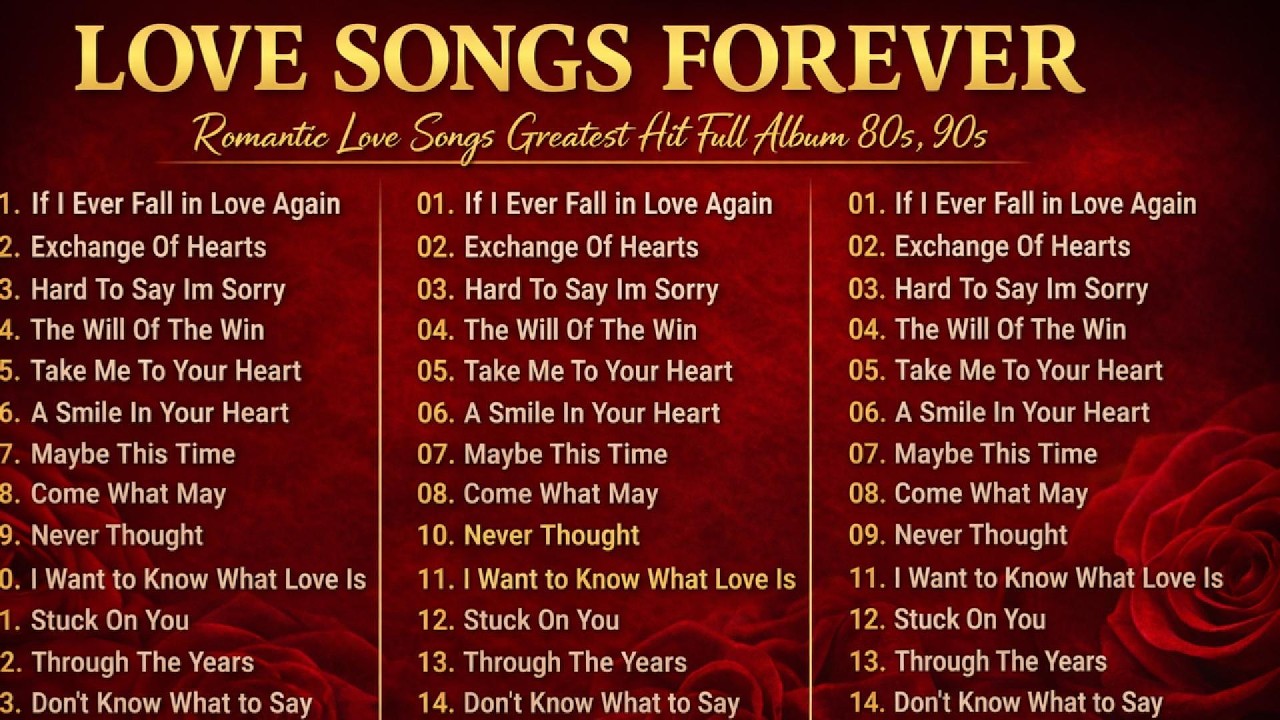 Best Love Songs 80s 90s – Mariah Carey, Celine Dion, MLTR, Air Supply Classic Love Songs