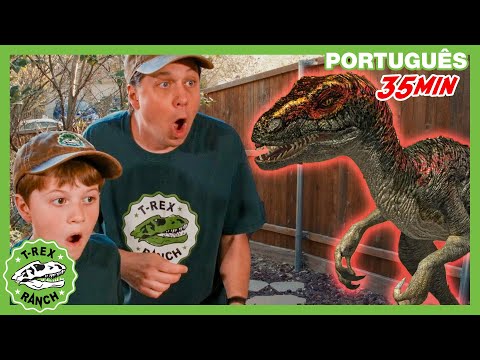 Dinossauro GIGANTE vs animal misterioso! | Parque do T-REX | Serie de Dinossauros para Crianças