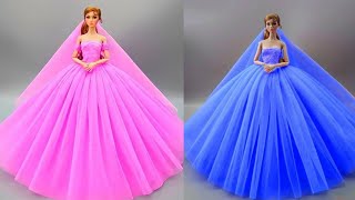 Barbie Elbise Yapımı | DIY | Dikişsiz kendin yap ~ 5 Dakikada hallet- Barbie Crafts