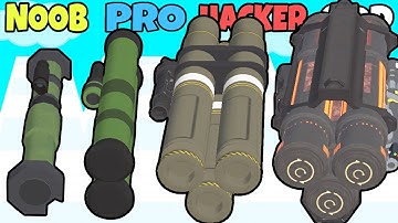 NOOB vs PRO vs HACKER vs GOD in Rockets Stack New Weapons