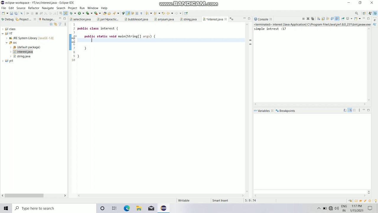 write a java programme to calculate simple interest to display. - YouTube