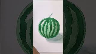 Рисуем арбуз. Как нарисовать арбуз. Арбуз акварель. Drawing watermelon watercolor. Art lessons.