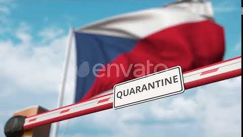 Closing Barrier with QUARANTINE Sign Against the Czech Flag | Motion Graphics - Envato elements