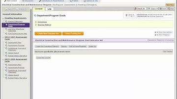 Creating Department or Program Goals in Taskstream