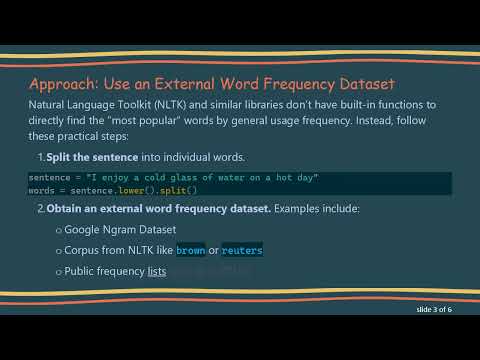 How to Find the Most Popular English Word in a Sentence Using Word Frequency Data