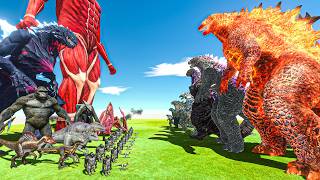 Monster Army vs Evolving Godzilla (Small → Final Form)