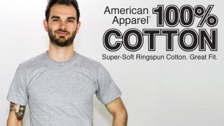 Custom American Apparel 2001 T Shirt on a Guy T-Shirt Model (100% Cotton)