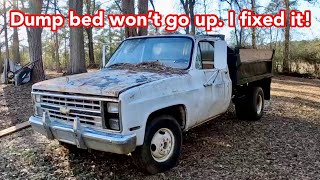 Chevy dump truck dump bed wont go up. I fixed it!