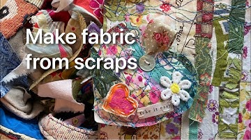 #slowstitch #reuse fabric scraps make beautiful fabric #hearts Freddie PROCESS VIDEO