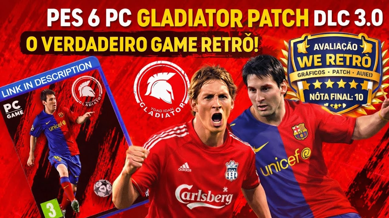 PES 6 GLADIATOR PATCH 2009 ⚽ Gráficos 10/10 | Patch Retrô Insano no PC📝 