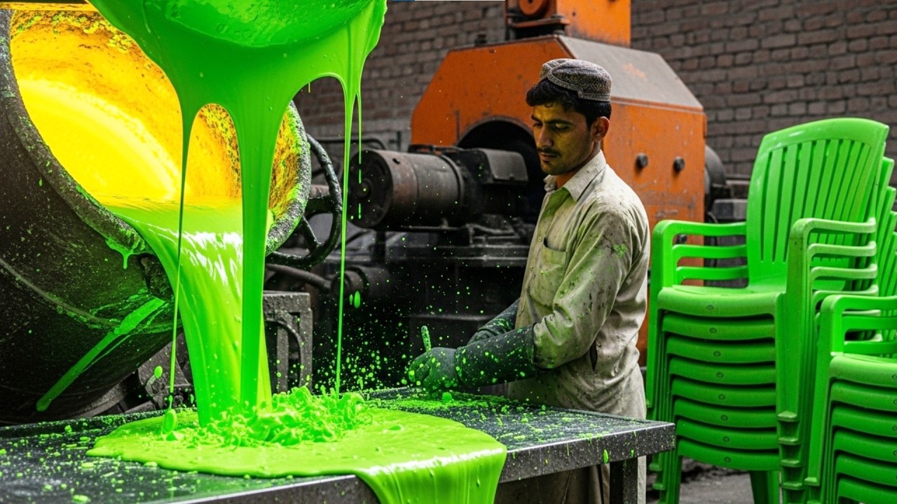 Plastic Chair Manufacturing Process Inside Factory | Mass Production