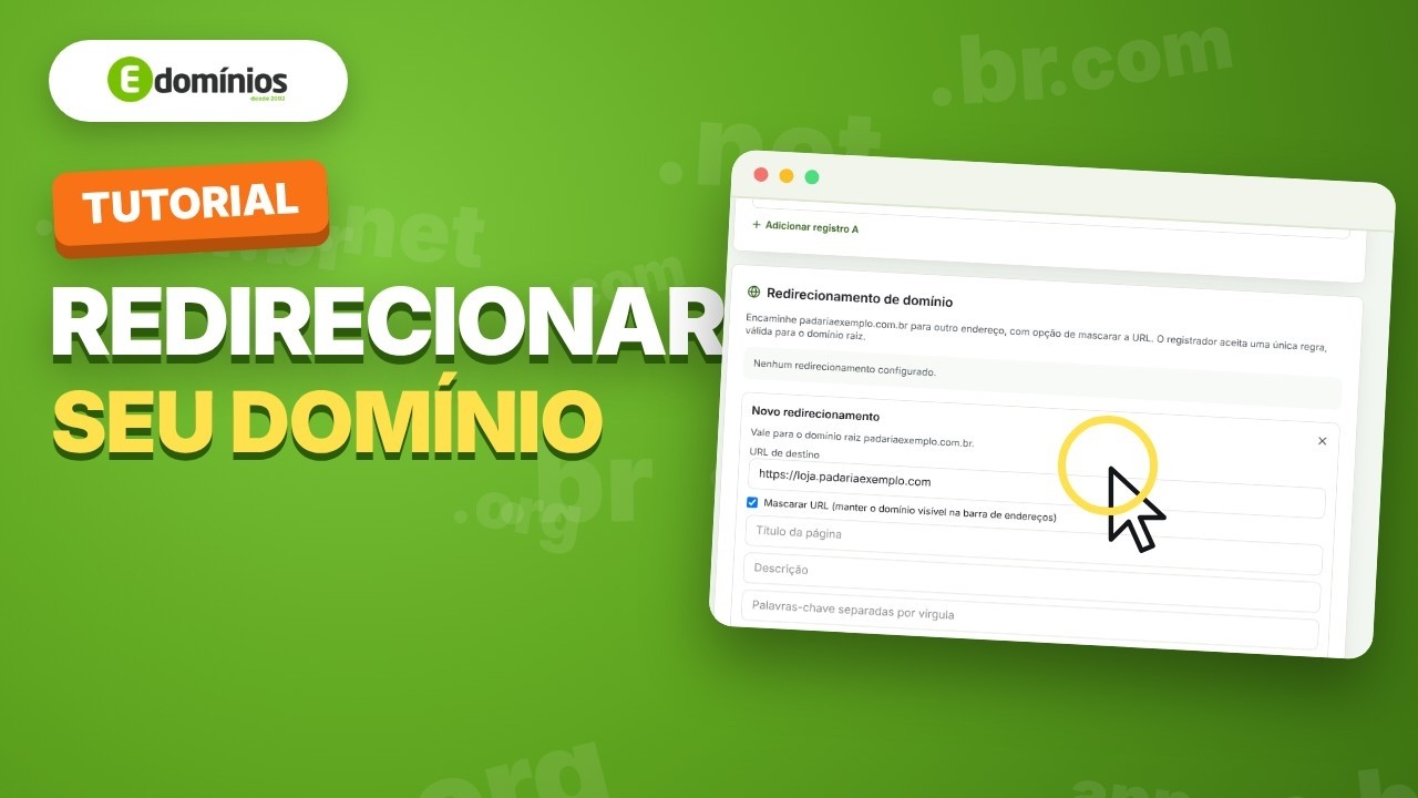 Vídeo: Redirecionar o domínio para outro endereço
