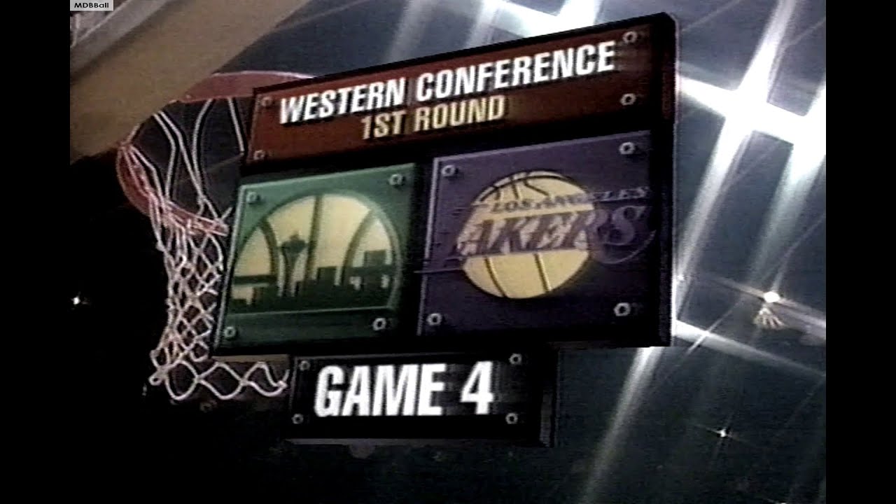 Sonics @ Lakers Game 4 1995 NBA Playoffs (NBA On TBS)