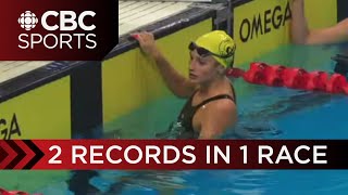 Summer McIntosh breaks two records in the 200m freestyle event at 2023 Canadian Swimming Trials