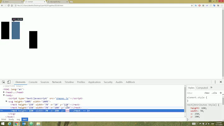 D3.js Tutorial Part 3 - Adding SVG and Rectangels
