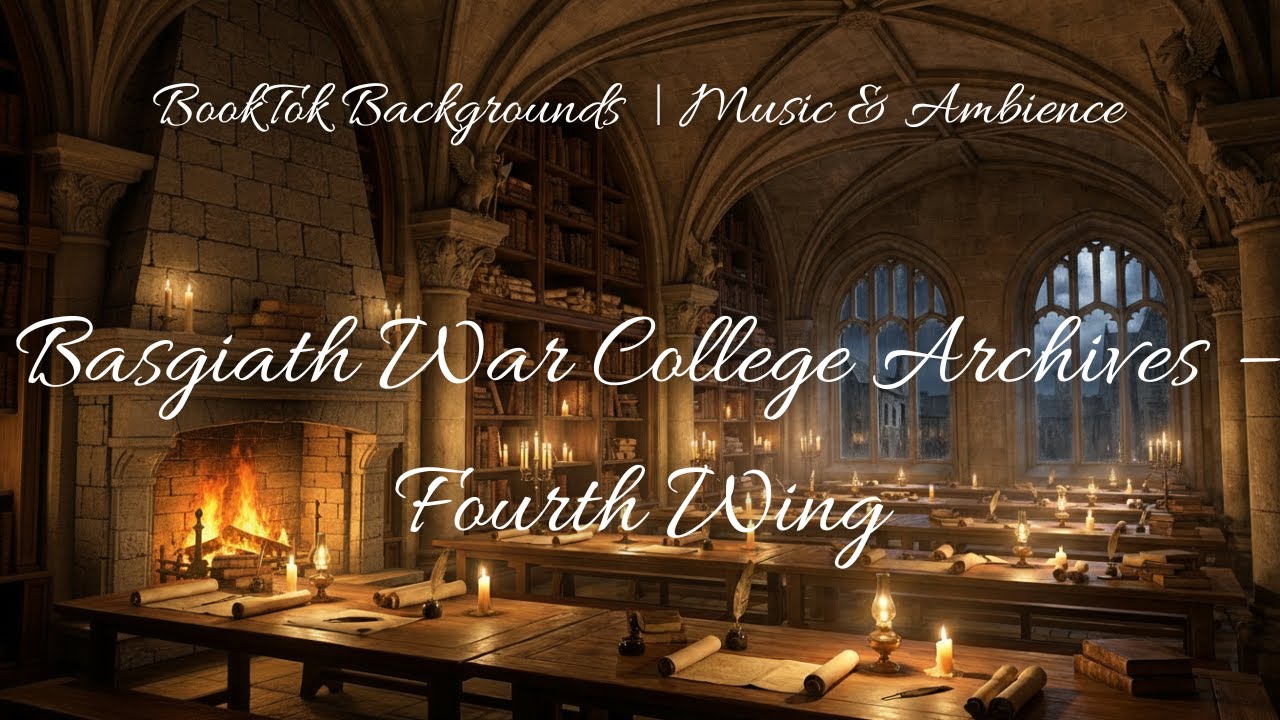 🔥 Basgiath War College Archives – Fourth Wing | Cozy Fantasy Reading Ambience ✨