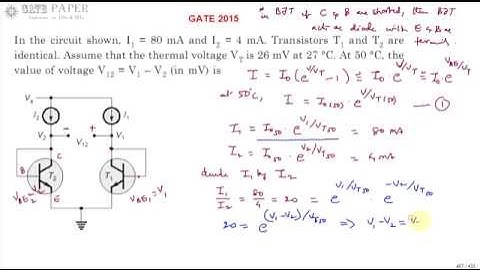 GATE 2015 ECE Output voltage of a diode connected Differential Amplifier