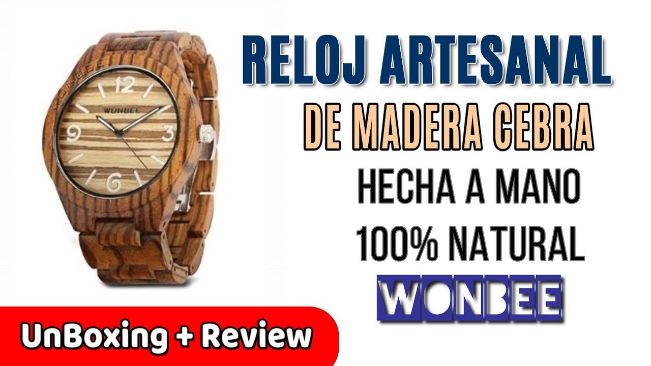 Wonbee  Reloj de Pulsera Madera Cebra Serie Arabtoon Hecho a Mano | UnBoxing Review en Español