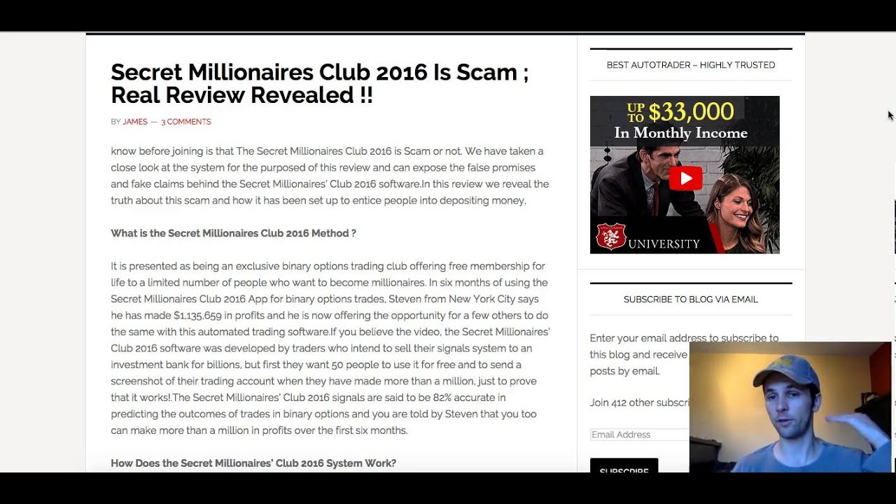 Secret Millionaires Club Software Review 2016 - Millionaire Trader Software SCAM Exposed - Youtube