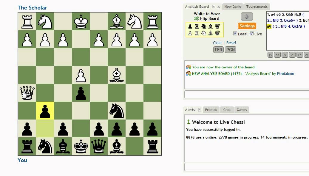 How To Defend Against The Four Move Checkmate Scholar S Mate Checkmate Scholar Moving