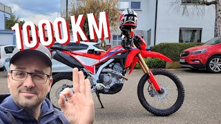 1000 km on the Honda CRF300L
