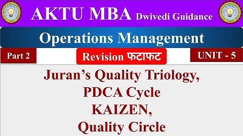 16| operations management unit 5, operations management lecture, Juran, Kaizen, quality circle, PDCA