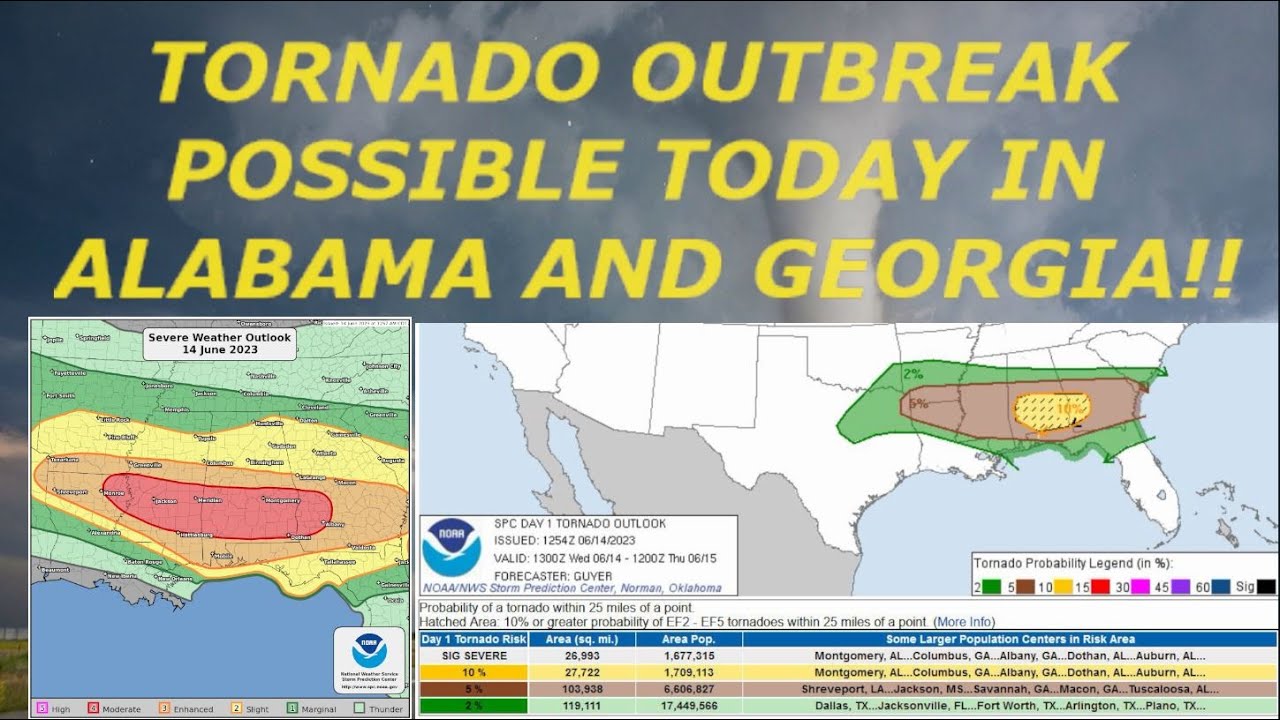 Possible Tornado Outbreak in Alabama and Georgia, 4/5 Risk of Severe ...