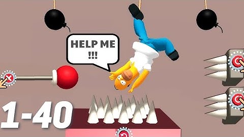 Save the Dude Gameplay Walkthrough Level 1-40 iOS Android Hack Rope Puzzle Simpsons