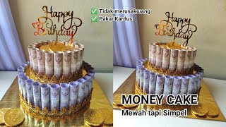 HOW TO MAKE MONEY CAKE | TUTORIAL CARA MEMBUAT KUE UANG 2 TINGKAT UNTUK ULANG TAHUN