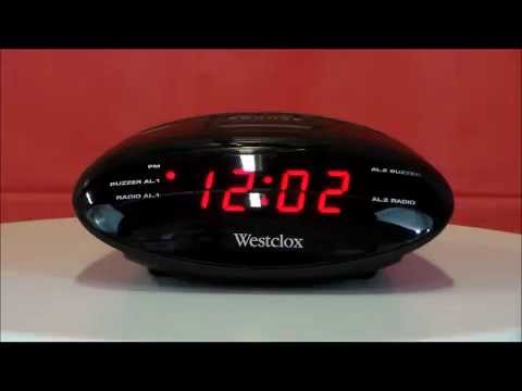Westclox 80205 Clock Radio w/ Dual Alarms - YouTube