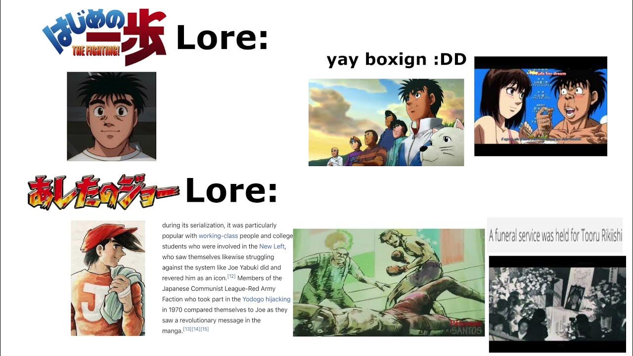 Hajime No Ippo lore vs. Ashita No Joe lore - YouTube - Ashita No Joe Vs Hajime No Ippo