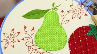 Bordar fruta pera Bordado fantasía Bordar fruta pera Bordado fantasía