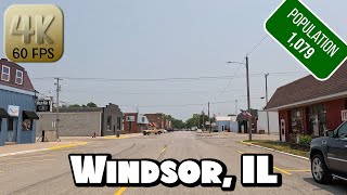 Driving Around Small Town Windsor, Illinois in 4k Video