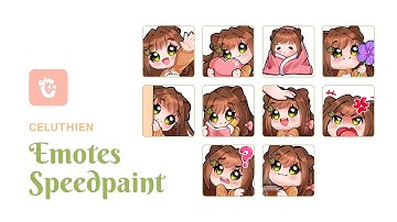 Custom Emotes for my Twitch Channel ✧ Clip Studio Paint Speedpaint Timelapse