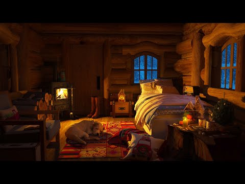 Deep Sleep In A Cozy Winter Cabin - Relaxing Blizzard, Snowfall, Howling Wind And Fireplace Sounds