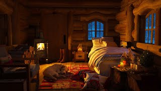 Deep Sleep in a Cozy Winter Cabin - Relaxing Blizzard, Snowfall, Howling Wind and Fireplace Sounds
