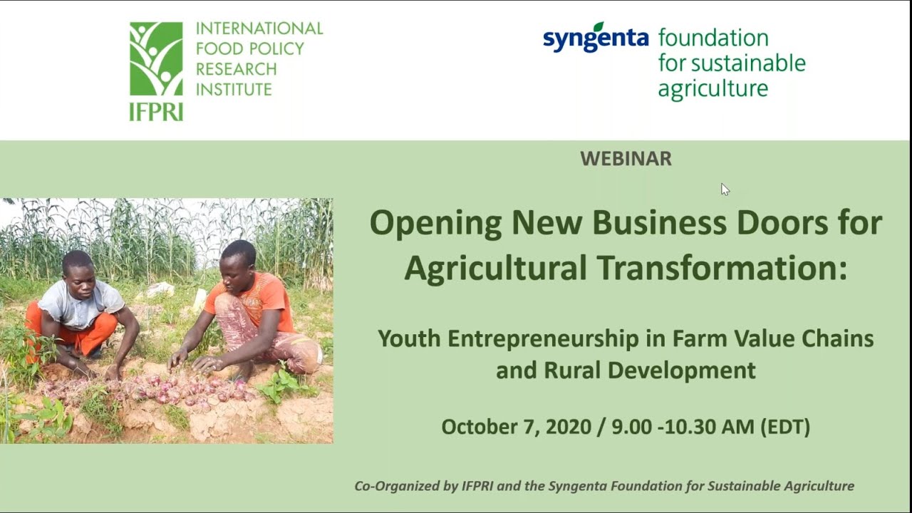 Youth entrepreneurship in farm value chains and rural development - YouTube